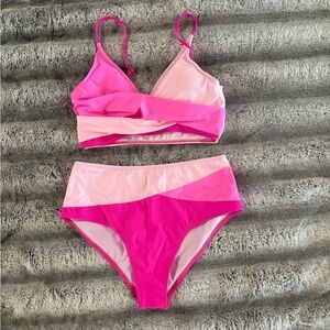 Pink and Light Pink Bikini Set